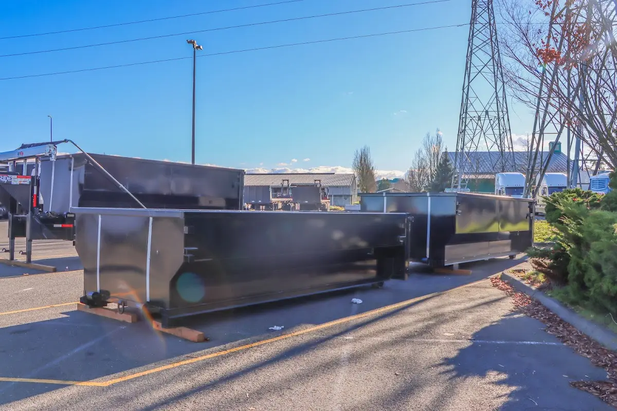 Roll-off dumpster ready for waste disposal at job site for 6 Yard Dumpster Rental in Central City
